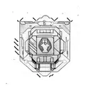 hookup mechanic parts with circuit tracks cyberpunk  tattoo design idea