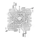 hookup mechanic parts with circuit tracks cyberpunk  tattoo design idea