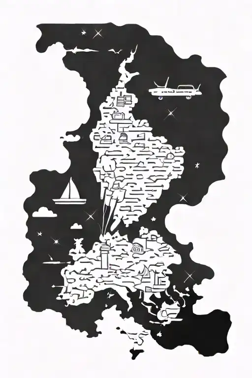 travel stickers tattoo design idea