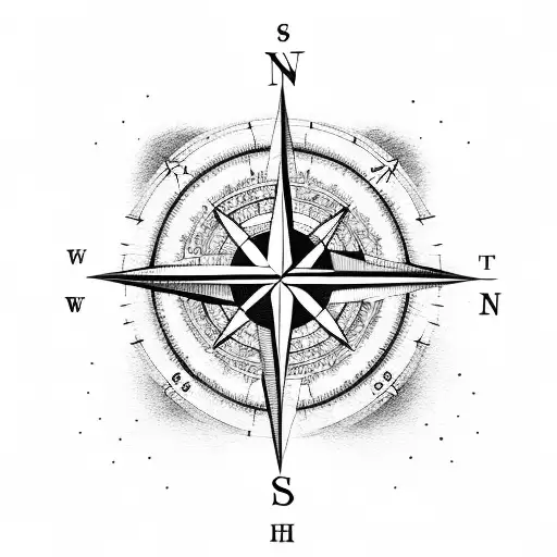Compass with a message that everything happens for a reason tattoo design idea