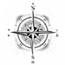 Compass with a message that everything happens for a reason tattoo design idea