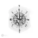 Compass with a message that everything happens for a reason tattoo design idea