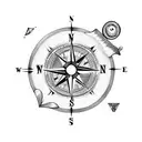 Compass with a message that everything happens for a reason tattoo design idea
