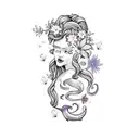 add flowers to image and make the mermaid sexy tattoo design idea