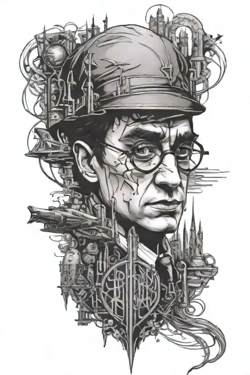 harry potter, matrix themed tattoo tattoo design idea