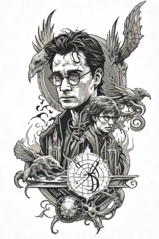 harry potter, matrix, lord of the rings tattoo design idea