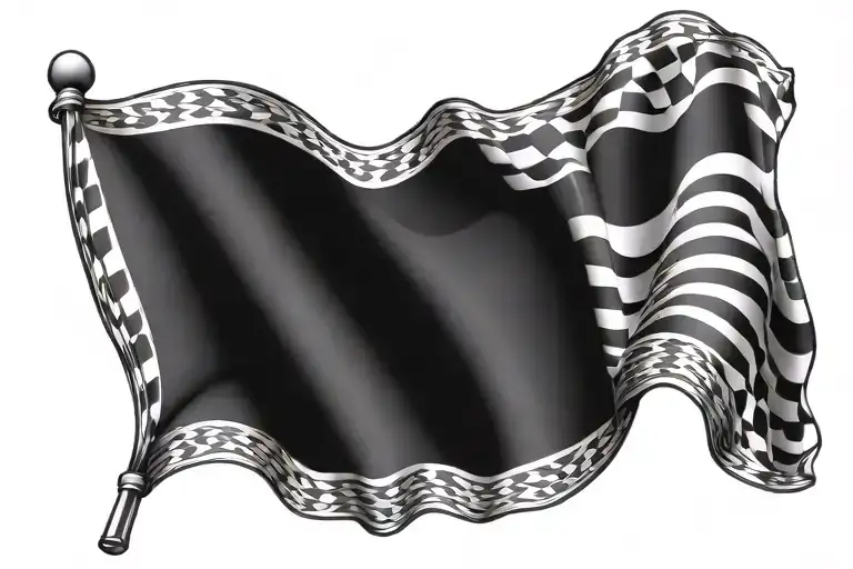 checkered flag waving American flag tattoo design idea