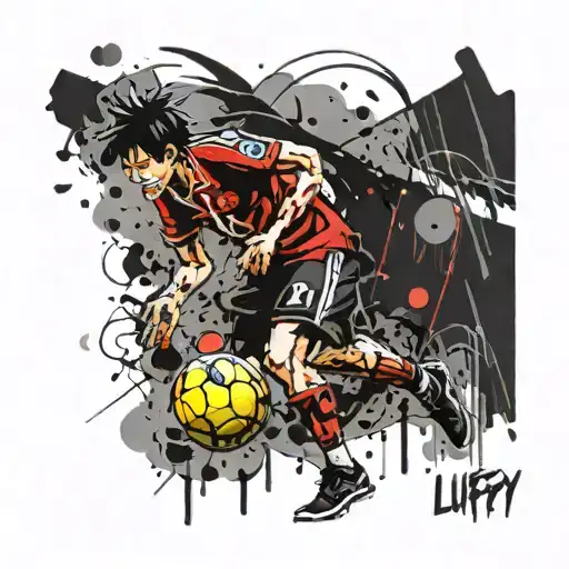 luffy football player tattoo design idea