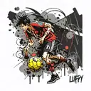 luffy football player tattoo design idea