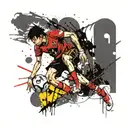 luffy football player tattoo design idea