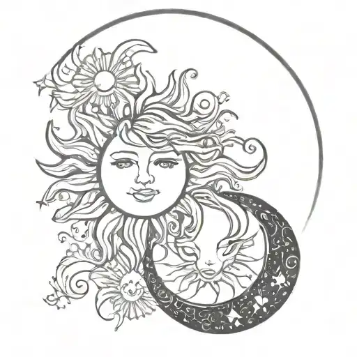 sun and Moon with Taylor Swift lyrics tattoo design idea