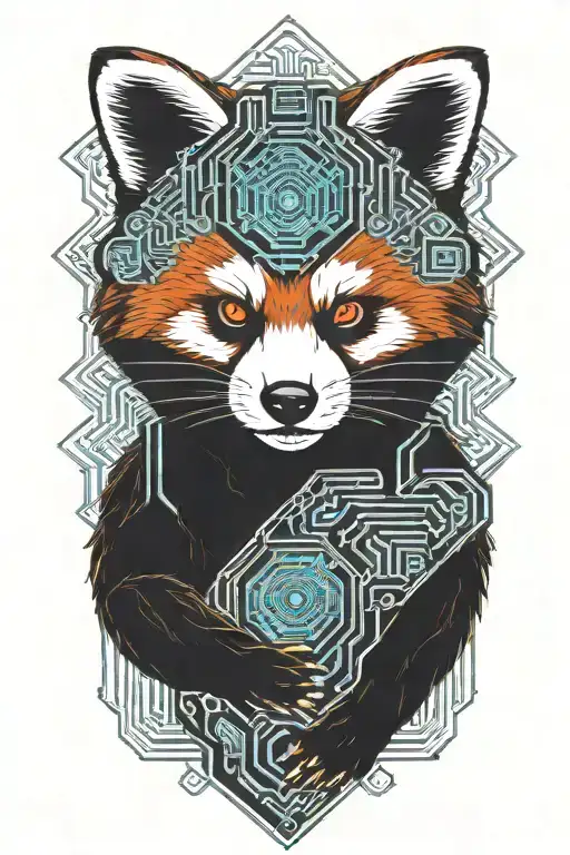 red panda  tattoo design idea