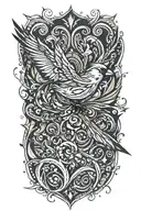 Cardinal flying tattoo design idea