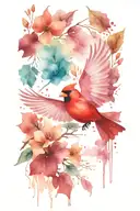 Cardinal flying tattoo design idea