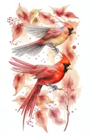 Cardinal flying tattoo design idea