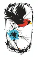 Cardinal flying tattoo design idea