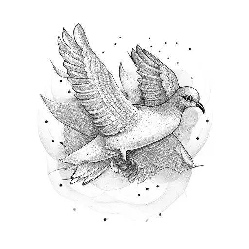 Shadow dove tattoo design idea