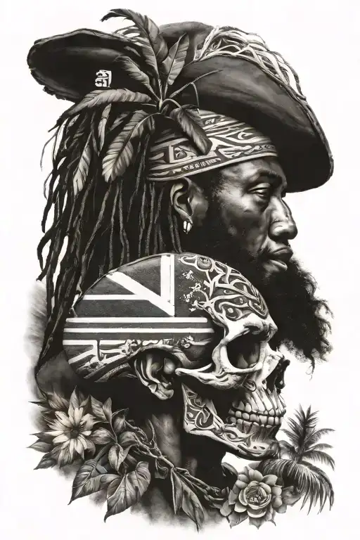 mixture of jamaican and british culture  tattoo design idea