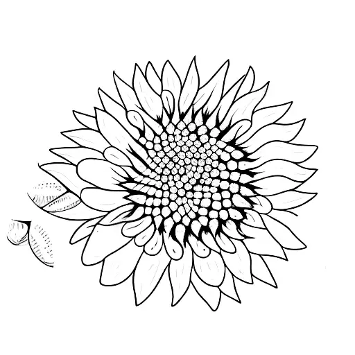 A dotwork tattoo of a nature scene with gérbera flowers growing out of a camera tattoo design idea