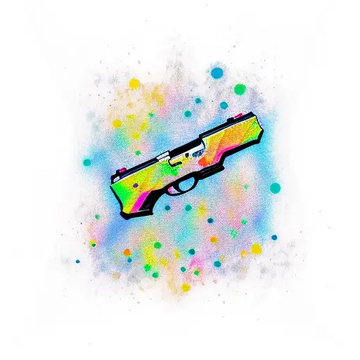 .9mm Glock with some lettering tattoo design idea