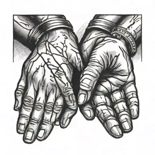 two hands pinky promise tattoo design idea