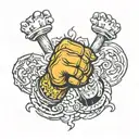bumping fists tattoo design idea