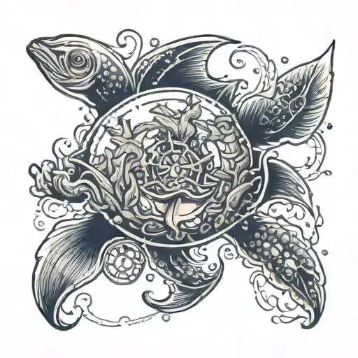 Marine biology inspired tattoo featuring tattoo design idea