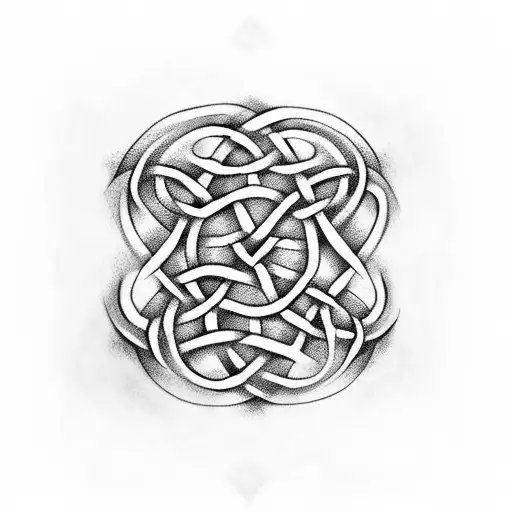 Celtic Knot com folhas tattoo design idea