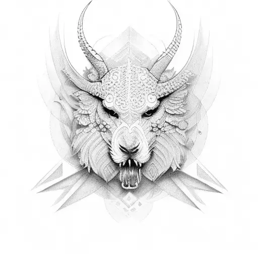 triqueta com ramos de folhas tattoo design idea