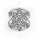 Celtic Knot com folhas tattoo design idea