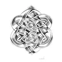 Celtic Knot com folhas tattoo design idea