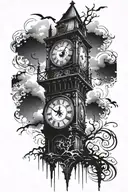 clock tower tattoo design idea