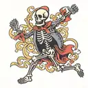 dancing skeleton tattoo design idea