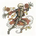dancing skeleton tattoo design idea