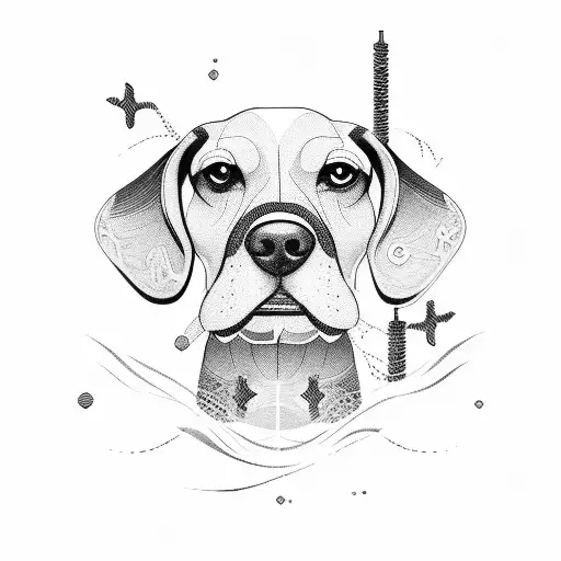  beagle tattoo design idea