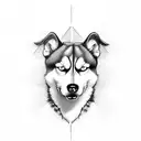 husky and beagle tattoo design idea