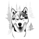 husky and beagle tattoo design idea