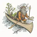 Treebeard canoe tattoo design idea