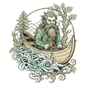 Treebeard canoe tattoo design idea