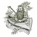 Treebeard canoe tattoo design idea