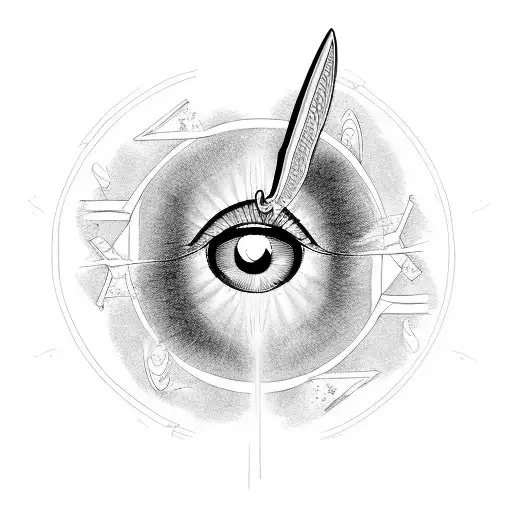 cupid and psyche painting, "fear is the mind killer" , eye from fallen angel, dotted/straight lines, golden spiral tattoo design idea