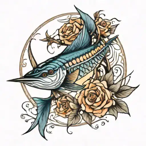 marlin tattoo design idea