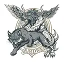 vidar vs fenrir tattoo design idea