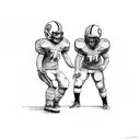 A father and son playing football together tattoo design idea