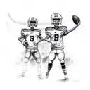 A father and son playing football together tattoo design idea
