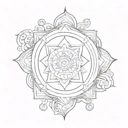 shankha chakra symbols tattoo design idea