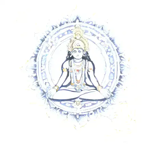 chakra background with big shanka on top in tirupati balaji theme tattoo design idea