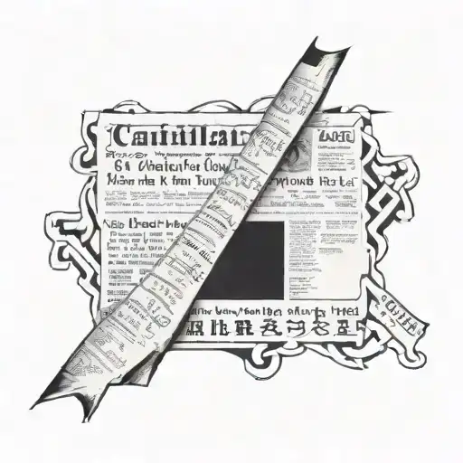 Newspaper headline cutlut tattoo design idea