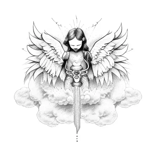 icarus fallen angel tattoo design idea