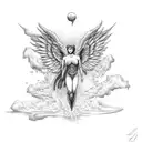 icarus fallen angel tattoo design idea